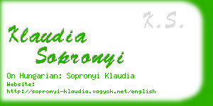 klaudia sopronyi business card